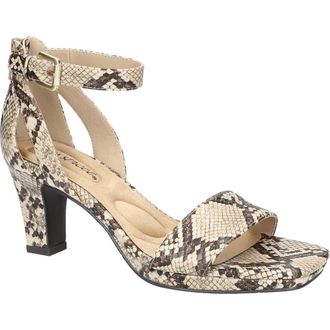 Easy Street Ro Ankle Strap Sandal in Taupe Snake at Nordstrom, Size 5.5