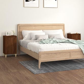 vidaXL Comodini 2 Pz Rovere Marrone 40x35x70 Cm In Legno Multistrato - Vidaxl