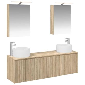 vidaXL Juego De Muebles De Ba&ntilde;o 5 Pcs Roble Sonoma Vidaxl