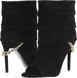 Guess Adilee Boots Womens Black Suede Peep Toe Stiletto Heel Bootie HTAT339