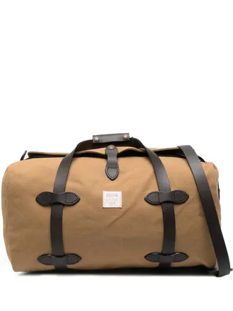 Filson leather-strap tote bag - men - Cotton/Calf Leather - One Size - Brown