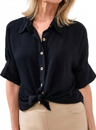 Tribal Elbow Sleeve Blouse In Black