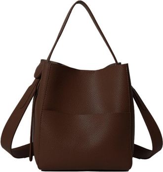 Generic Womens Classic PU Bucket Bag, Single-Shoulder Crossbody Bag, Adjustable Strap and Magnetic Closure, Applies to Daily Commute and Everyday Use (coffee 
