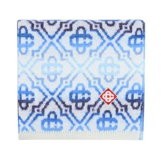 Casablanca Space Dye Monogram Sjaal - unisex - Wintersjaals - Blauw - ONE Size - Wol - Accessoires