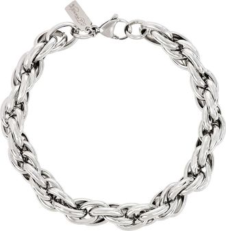 Ed Hardy Mens Stainless Steel Oval Link Rope Chain Bracelet in Silver at Nordstrom Rack