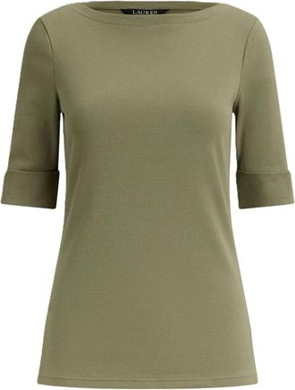 Ralph Lauren T-shirt Judy con scollo a barchetta - - Tops - Donna - Verde - M