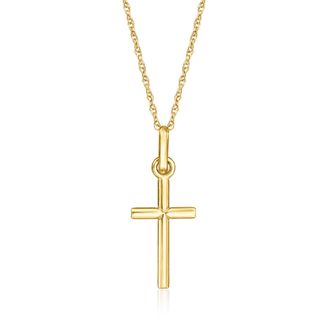 RS Pure by Ross-Simons 14kt Yellow Gold Cross Pendant Necklace