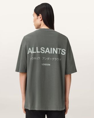 AllSaints Cotton Underground Oversized Crew Neck T-Shirt, Size: XS