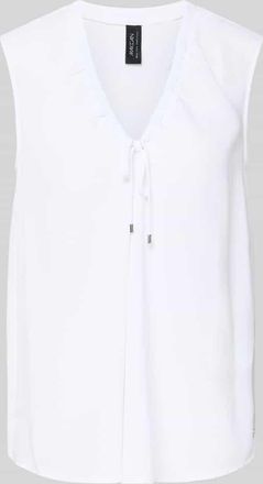Marc Cain Regular Fit Bluse mit Zierschleife in Weiss, Gr&ouml;&szlig;e 34