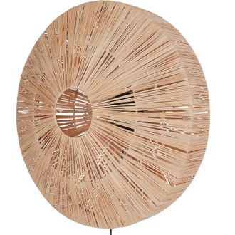 Beliani Beliani - Wall Light Lamp Lightning Straw Shade Iron Base Boho Style Natural Lumut