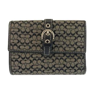 Coach Pre-owned Wallets, female, Multicolor, Size: ONE SIZE Pre-owned Mini Signature Canvas Wallet