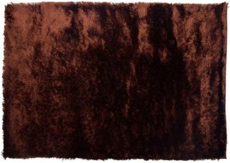 Wanderlust Deco Alfombra unicolor pelo alto marr&oacute;n