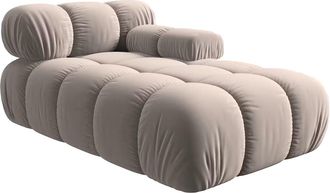 MICADONI Modulare Chaiselongue Bellis mit Armlehne rechts - Samtbezug