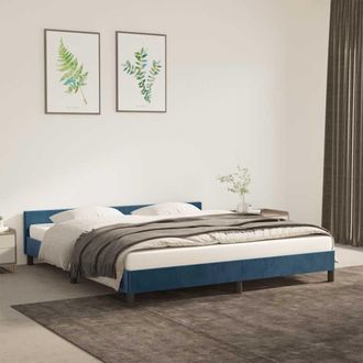 vidaXL Estructura De Cama Sin Colch&oacute;n Terciopelo Azul Oscuro 160x200cm Vidaxl