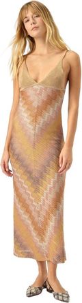 Missoni Long Dress In Viscose Lam&eacute; With Deep Neckline in Dark Blue at Nordstrom, Size 44