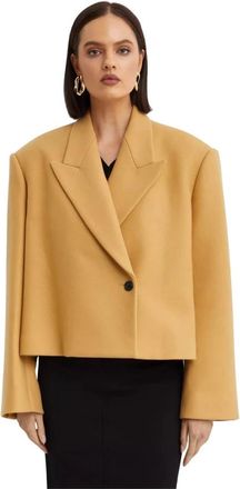 Khaite Raymond Jacket - Dames - Blazers - Beige - S - Wol - Jassen