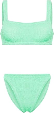 Hunza G Xandra crinkled bikini set - women - Polyamide/Elastane - One Size - Green