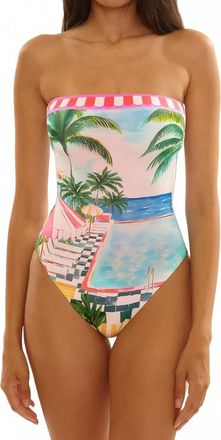 BECCA by Rebecca Virtue Miami Beach Colette Bandeau Neck One-Piece Swimsuit In Multi