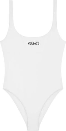 Versace logo swimsuit - women - Polyamide/Spandex/Elastane/Polyester/Spandex/Elastane - 1 - White