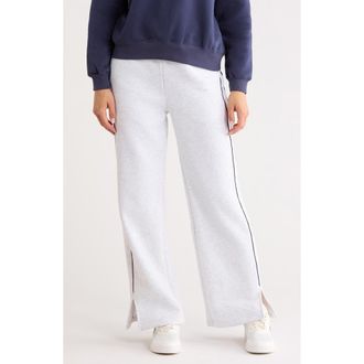 90 Degree by Reflex Finish Line Fleece Sweatpants in Heather Light Grey/Navy at Nordstrom Rack, Size X-Small