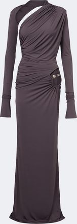 De La Vali Jade cutout asymmetric jersey gown