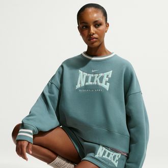 Nike Womens Nike Sportswear Phoenix Fleece Oversized Crew-Neck Sweatshirt in Grey | IR5214-382