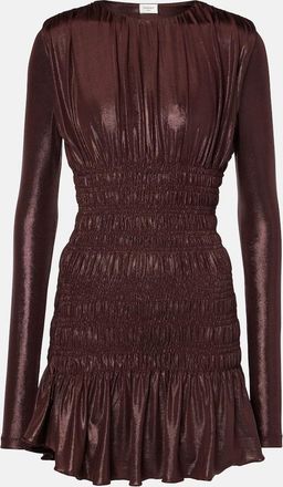 Saint Laurent Abito corto in jersey con lam&eacute;