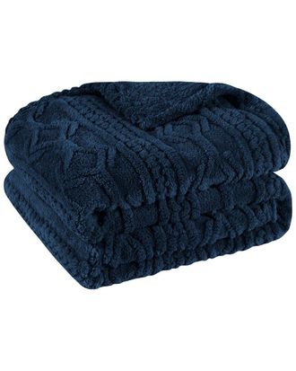 Superior Boho Knit Jacquard Fleece Plush Fluffy Blanket