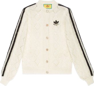 Gucci (WMNS) Gucci x adidas Mohair Knit Cardigan White 717329-XKCMO-9791