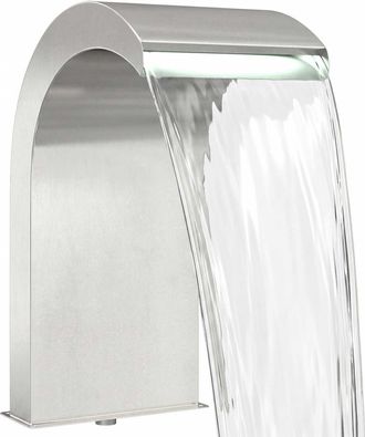 vidaXL Cascada Para Piscina Con Luz Led Acero Inoxidable 304 Vidaxl