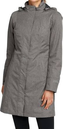 Eddie Bauer Girl On The Go Insulated Waterproof Trench Coat In Gray