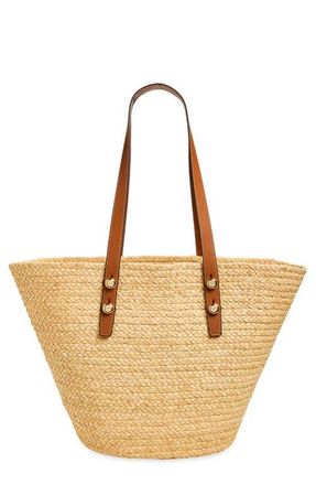 Tory Burch Large Romy Straw Basket Tote Bag in Natural at Nordstrom