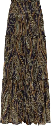 Etro Gonna lunga a balze in seta Paisley - - Skirts - Donna - Multicolore - S