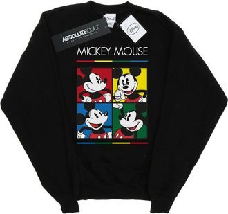 Disney Dames/Dames Mickey Mouse Vierkant Kleurensweatshirt (Zwart)
