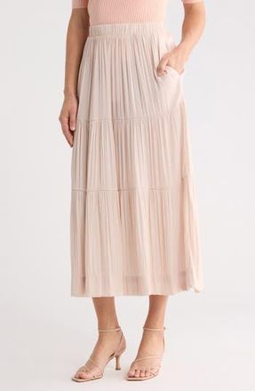 T Tahari Textured Tiered Skirt in Champagne at Nordstrom Rack, Size X-Large