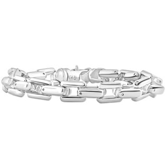 Pompeii3 Mens Steel Single Tone Clasp 10mm Long Link 8.5 Bracelet