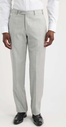 Zanella Devon Super 110s Serge Trousers in Pearl Grey at Nordstrom, Size 33