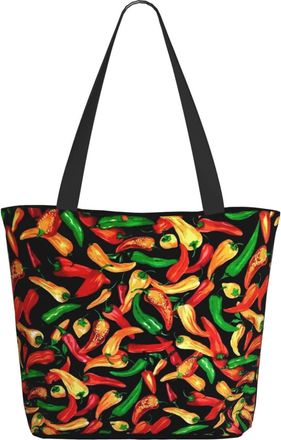 AOOEDM Red Green Chili Ladies Shopping Bag 13x11x7in.The Perfect ValentineS Day Gift.It Is The Best ValentineS Day Gift For Mom, Daughter, Wife,Etc