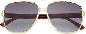 Freyrs Eyewear Carter Oversized Unisex Aviator Sunglasses in Gray at Nordstrom, Size +0.00