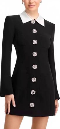 Cinq &agrave; Sept Womens Sheryl Crystal Embellished Shirtdress In Black/ivory