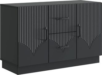 vidaXL Aparador Con Caj&oacute;n Negro 89 X 34,5 X 57 Cm Madera De Ingenier&iacute;a Vidaxl