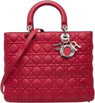 Dior Pre-owned Handbags, female, Red, Size: ONE SIZE Pre-owned Vintage Leather Handbag