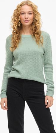 Vila Rundhalspullover VILA VIDALO O-NECK L/S KNIT TOP- NOOS, Damen, Gr. XXL, blau surf, Feinstrick, Obermaterial: 100% Baumwolle, unifarben, regular fit no