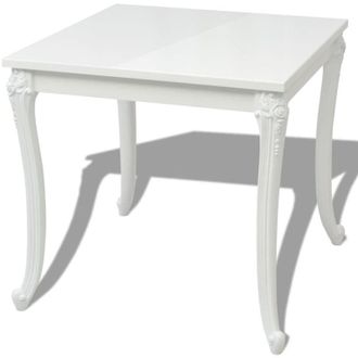 vidaXL Dining Table 80x80x76 cm High Gloss White Vidaxl