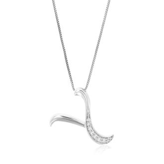 Vir Jewels 1/12 cttw Lab Grown Diamond Alphabet Pendant Necklace in Sterling Silver with Chain For Women