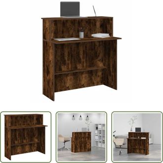 vidaXL Bancone reception - Banco Reception Rovere Fumo 100x50x103,5cm in Legno Multistrato