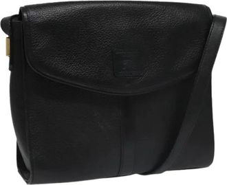 Burberry Pre-owned Cross Body Bags, female, Black, Size: ONE SIZE Pre-owned Leather Shoulder Bag