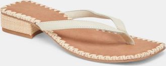 Dolce Vita Barty Flip Flops Womens White Leather Slip On Sandals GAL2181