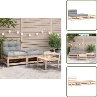 vidaXL The Living Store Divano da Giardino Senza Braccioli con Cuscini e Poggiapiedi - Divano da patio