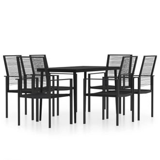 Berkfield Home 7 Piece Garden Dining Set Black
